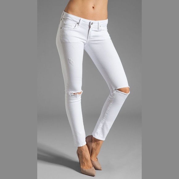 Citizens Of Humanity Denim - C of H White Denim Racer Lowrise Skinny Jeans